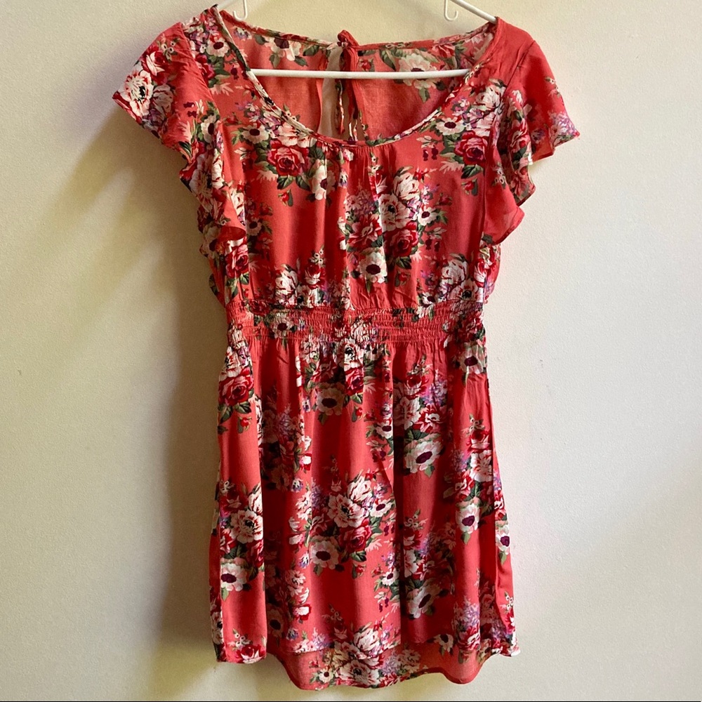 Mine | floral summer tunic with keyhole back